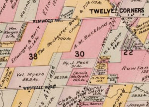 Map, 1902, Buckland and Peck farms